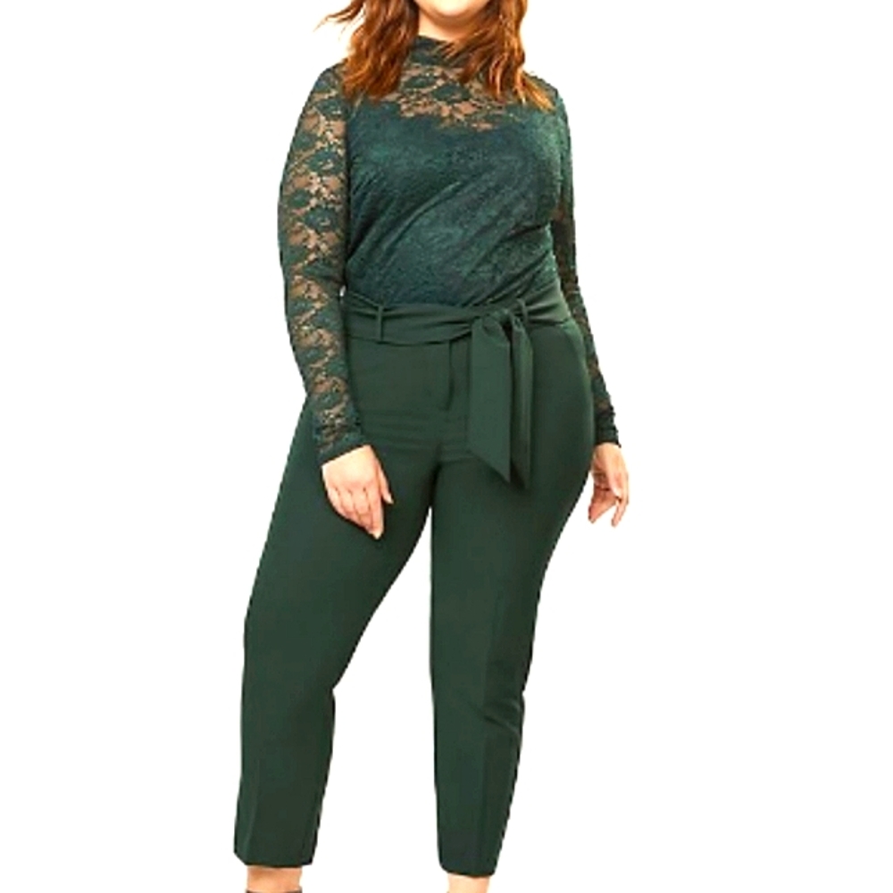 Lane Bryant Allie Hunter Green Ankle Pants